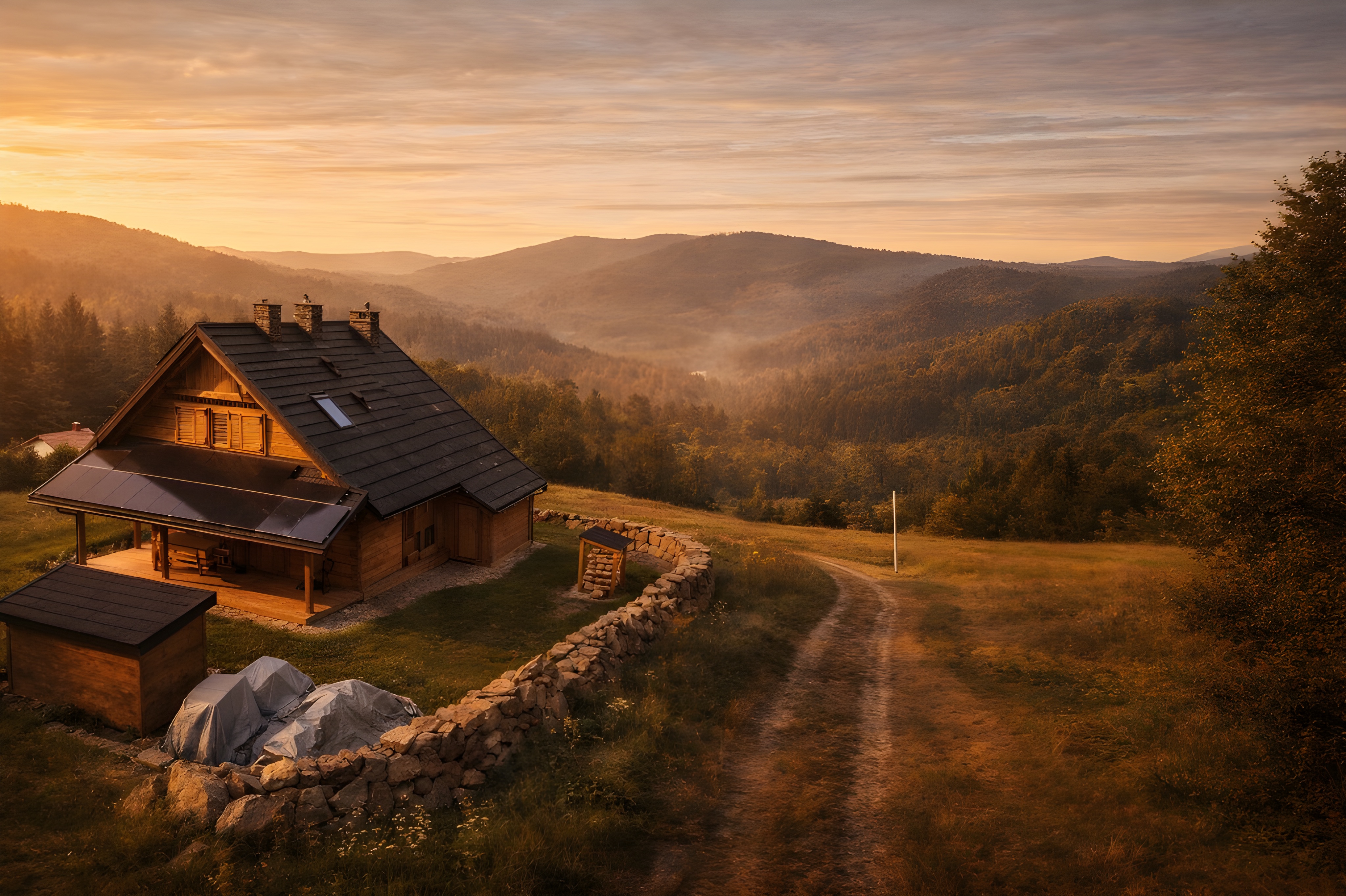 Nowoczesny dom drewniany premium w krajobrazie Bieszczad — Drewnokreatywni Wójcik